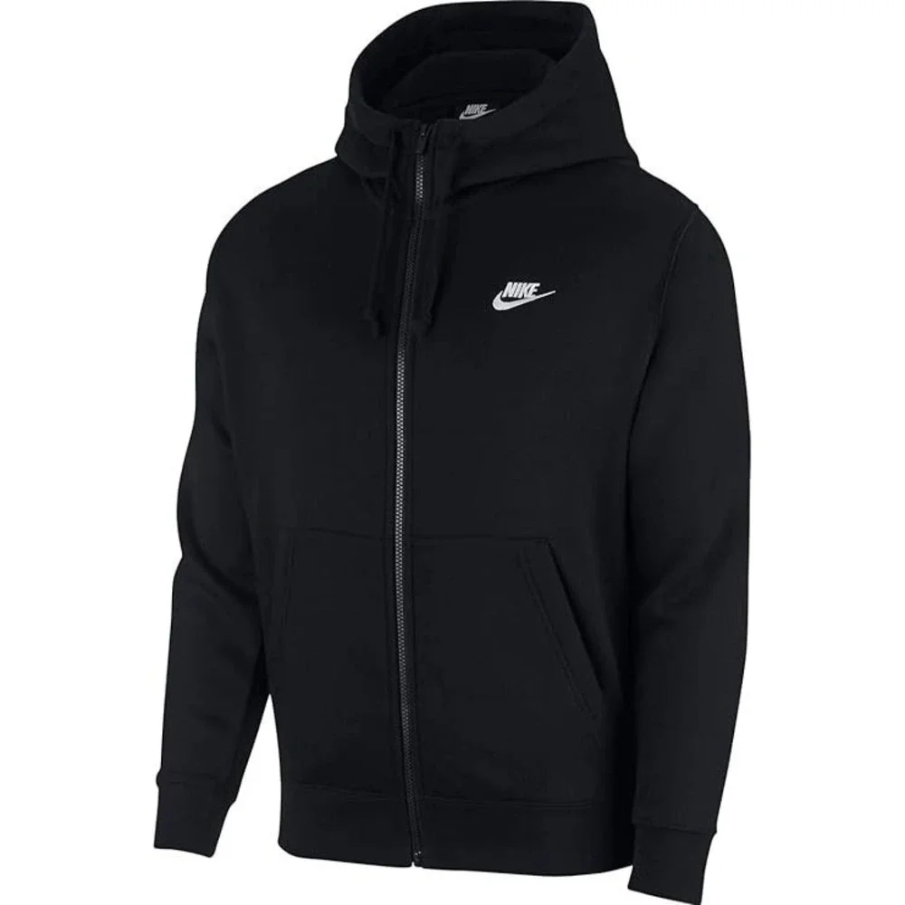 Nike Sportswear Club Fleece Men's Full-Zip Hoodie Black Sz X_Large